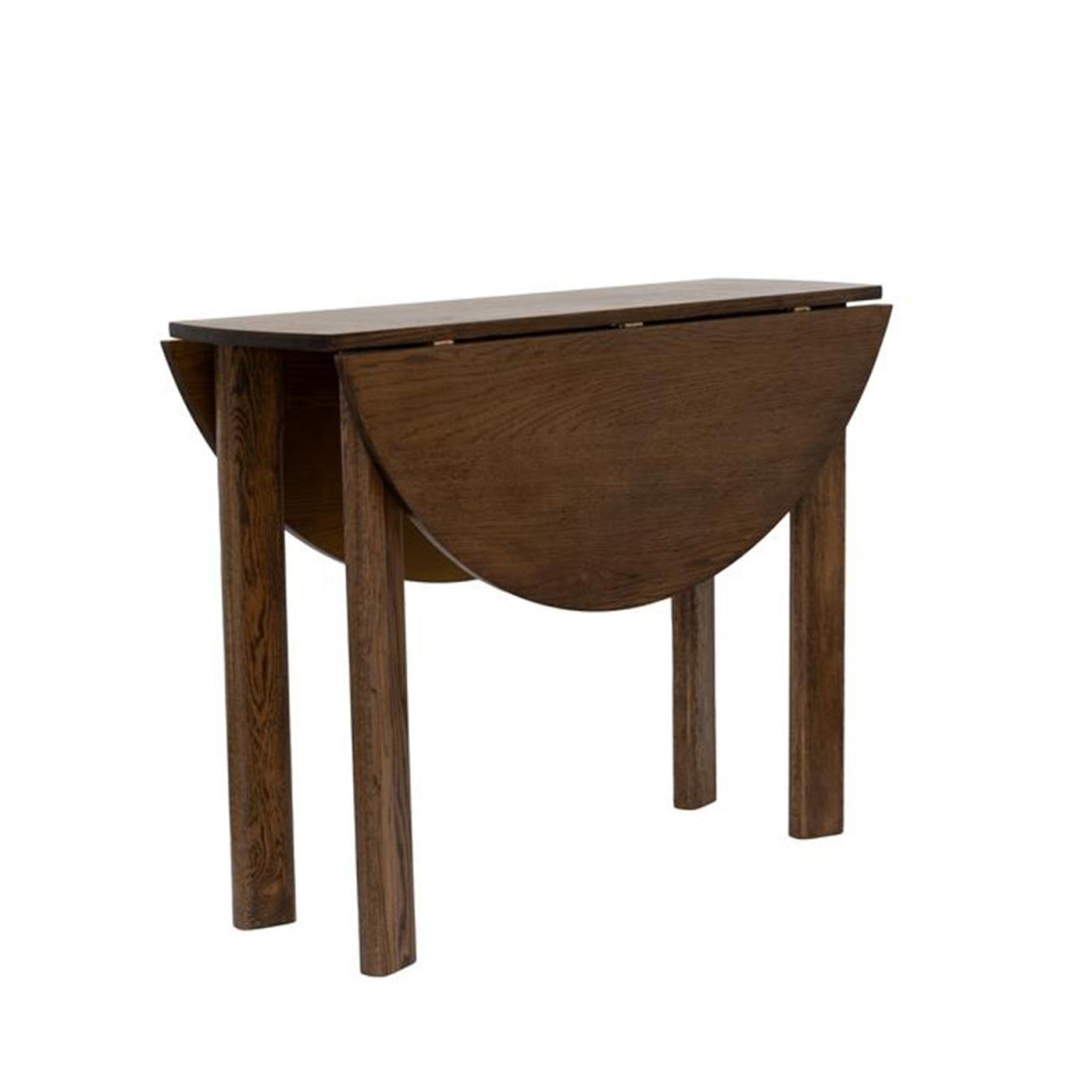 Small Walnut Drop Leaf Extendable Dining Table Set with 2 Upholstered Beige Chairs - Seats 2 - Nell – image 8