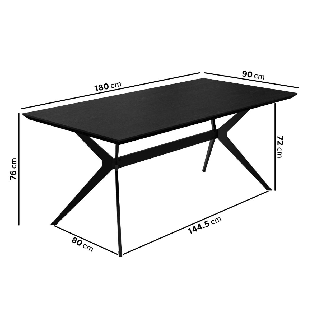 Large Black Dining Table with 6 Dove Grey Faux Leather Dining Chairs - Rochelle – image 2