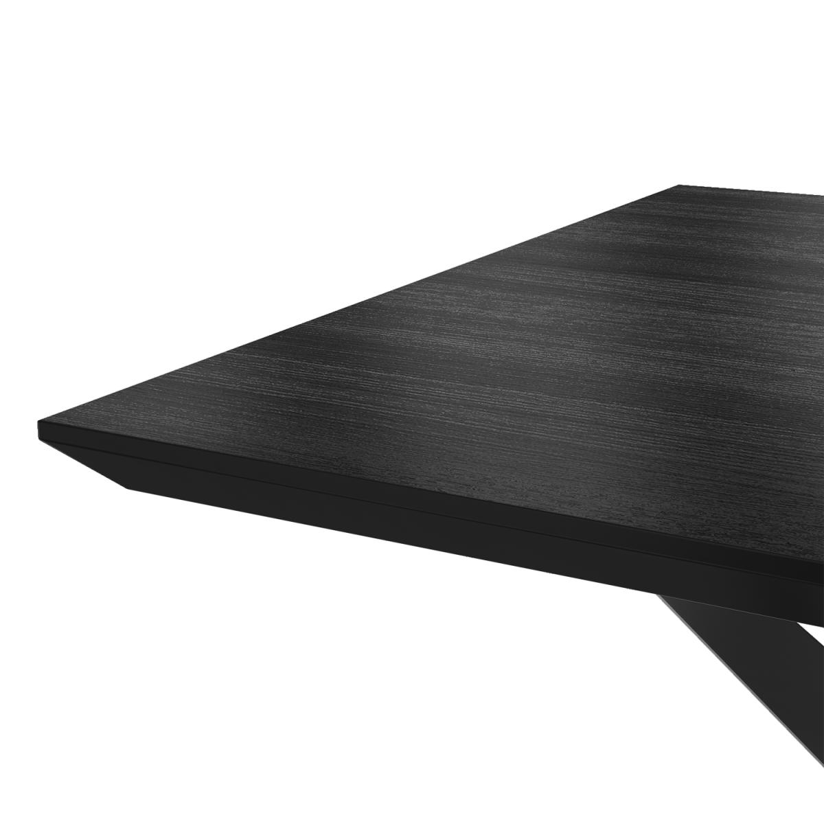 Large Black Dining Table with 6 Dove Grey Faux Leather Dining Chairs - Rochelle – image 6