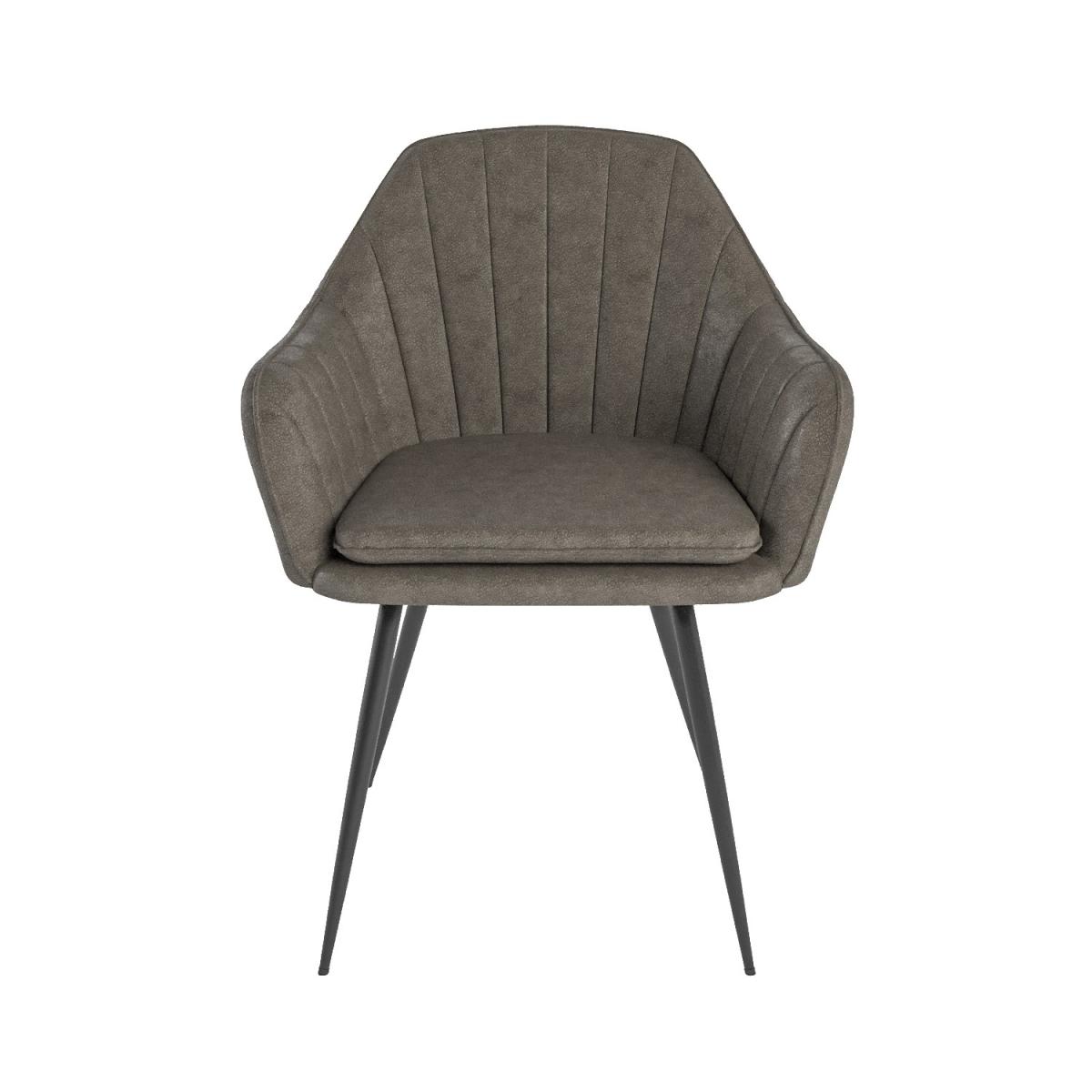 Large Black Dining Table with 6 Dove Grey Faux Leather Dining Chairs - Rochelle – image 7