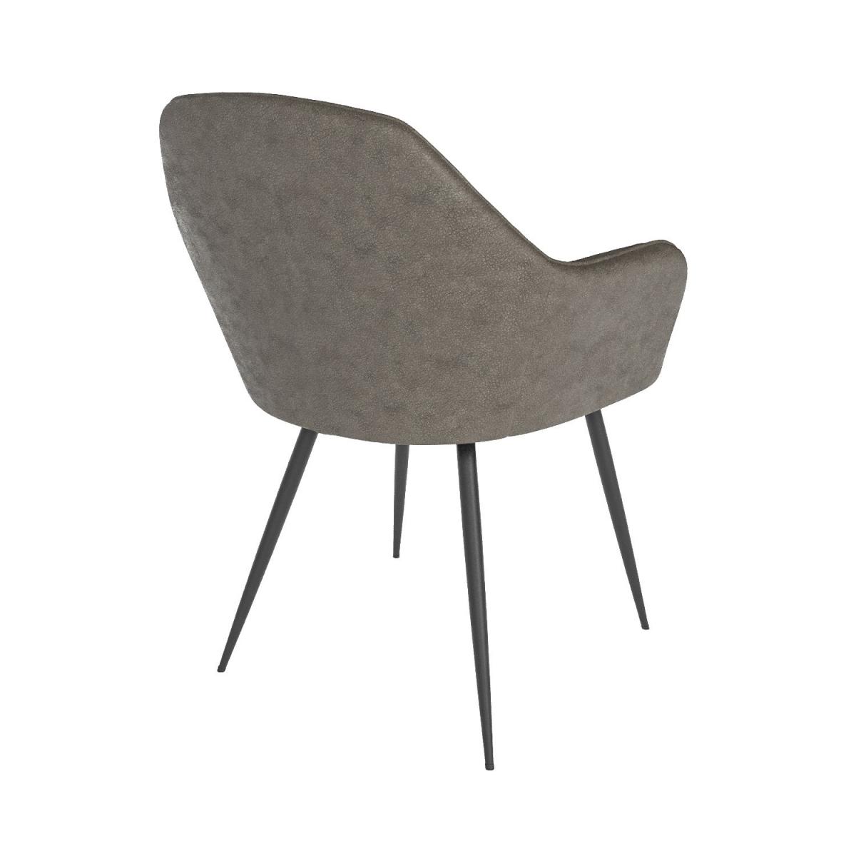 Large Black Dining Table with 6 Dove Grey Faux Leather Dining Chairs - Rochelle – image 9