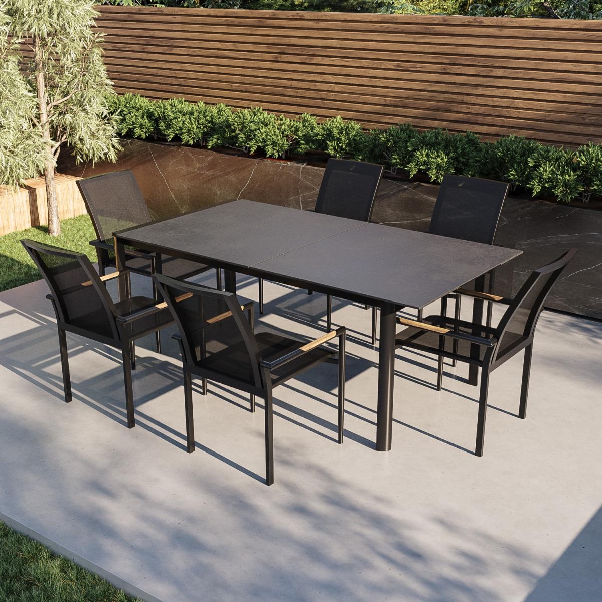 8 Seater Aluminum Extendable Dining Table with Matching Chairs - Aspen – image 2