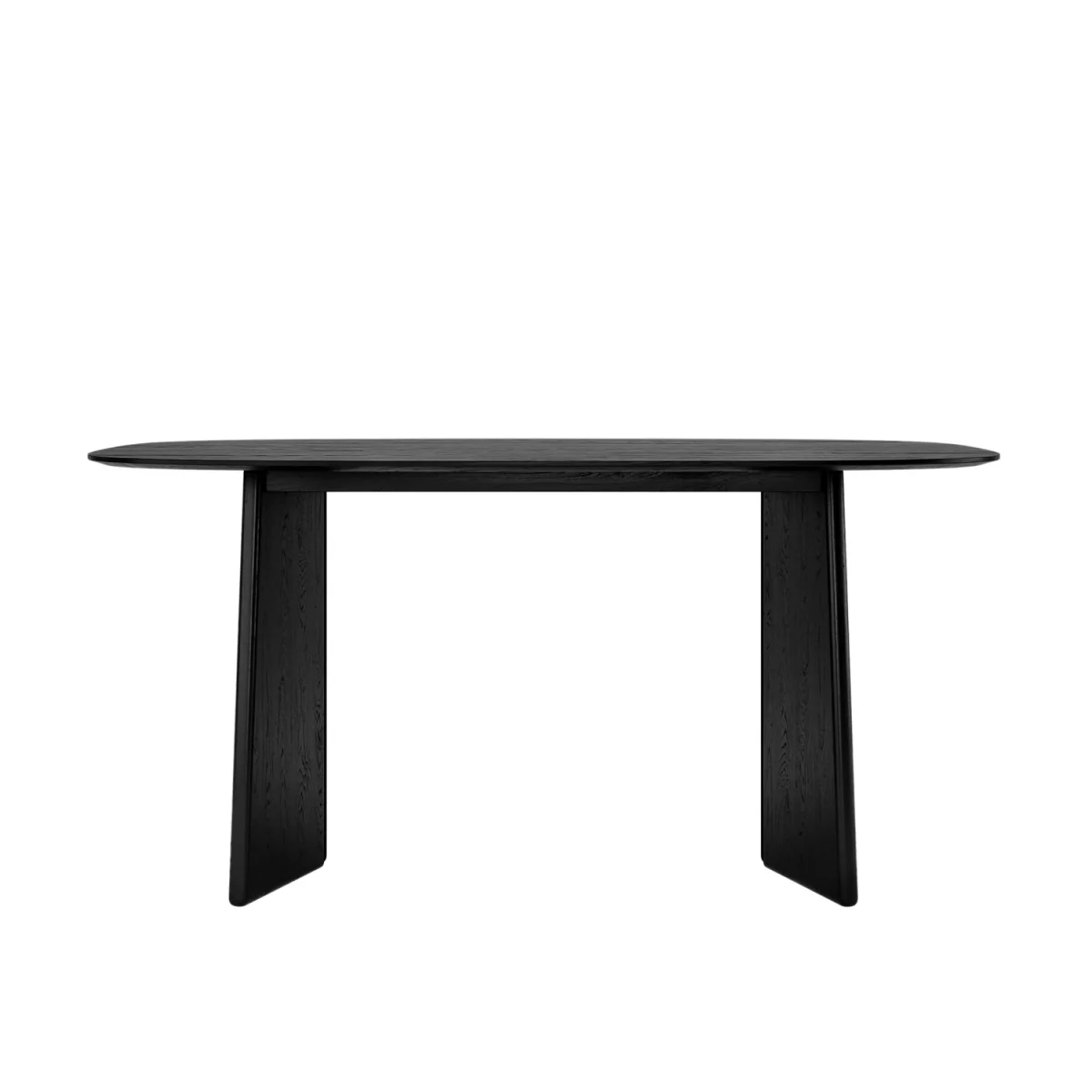 Black Dining Table Set with 4 Beige Upholstered Curved Back Dining Chairs - Seats 4 - Rivo – image 4
