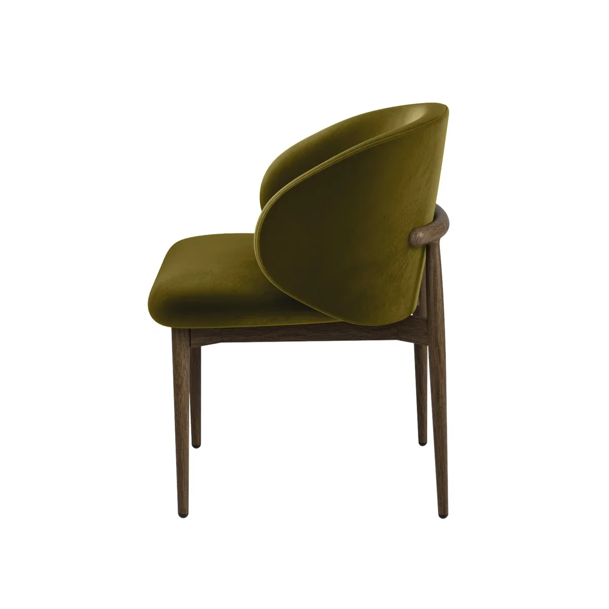 Walnut Finish Extendable Dining Table Set with 6 Green Upholstered Curved Dining Chairs - Seats 6 - Jarel – image 12