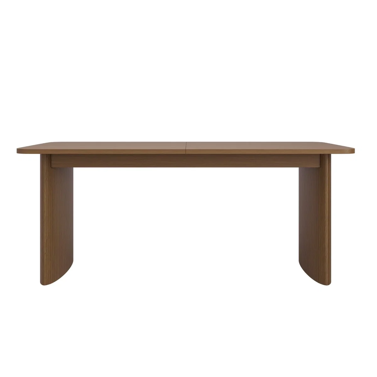 Walnut Finish Extendable Dining Table Set with 6 Green Upholstered Curved Dining Chairs - Seats 6 - Jarel – image 6