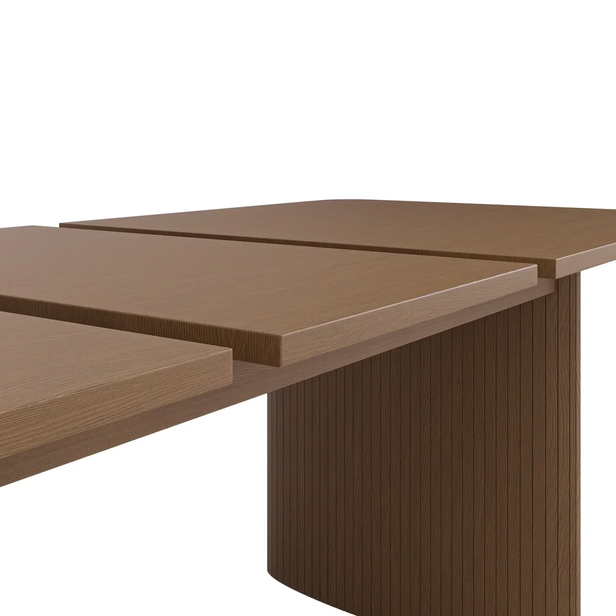 Walnut Finish Extendable Dining Table Set with 6 Green Upholstered Curved Dining Chairs - Seats 6 - Jarel – image 9