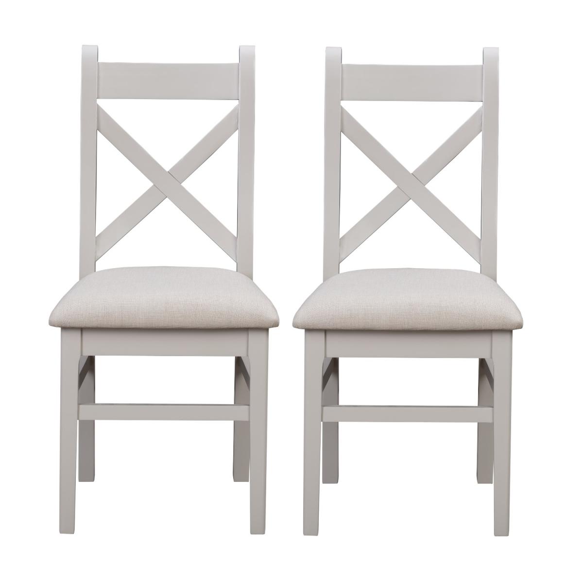 Extendable Dining Table & 6 Chairs in Fabric & Solid Oak - Adeline – image 5