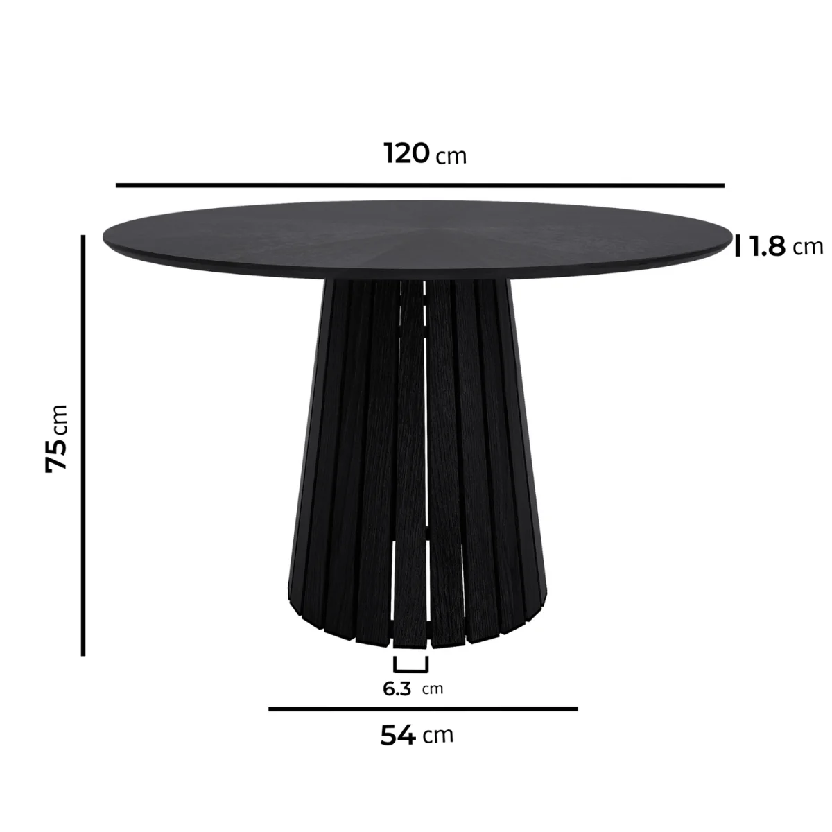 Round Black Dining Table Set with 4 Brown Velvet Chairs - Seats 4 - Owen – image 2