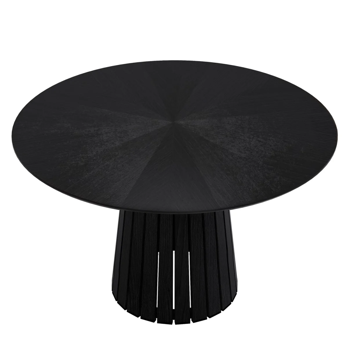 Round Black Dining Table Set with 4 Brown Velvet Chairs - Seats 4 - Owen – image 5