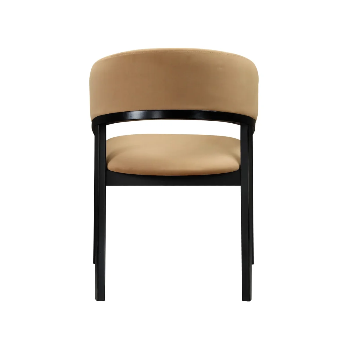 Round Black Dining Table Set with 4 Brown Velvet Chairs - Seats 4 - Owen – image 9