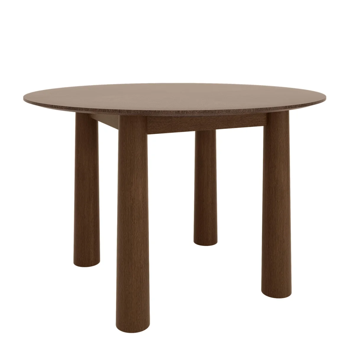 Round Walnut Dining Table Set with 4 Olive Green Velvet Curved Back Dining Chairs - Seats 4 - Hana – image 4