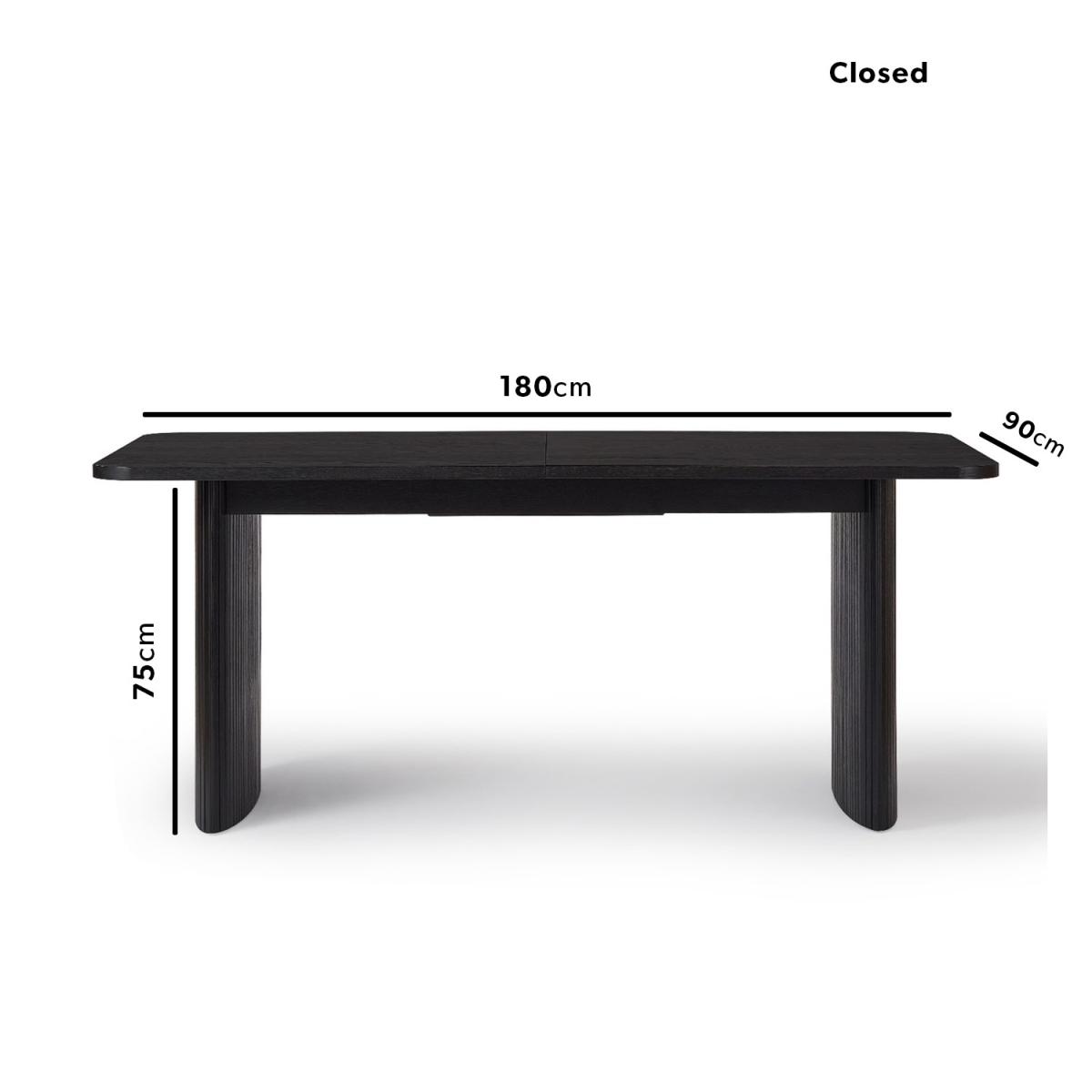 Black Oak Extendable Dining Set with 4 Beige Fabric Dining Chairs and a Matching Bench - Jarel – image 2