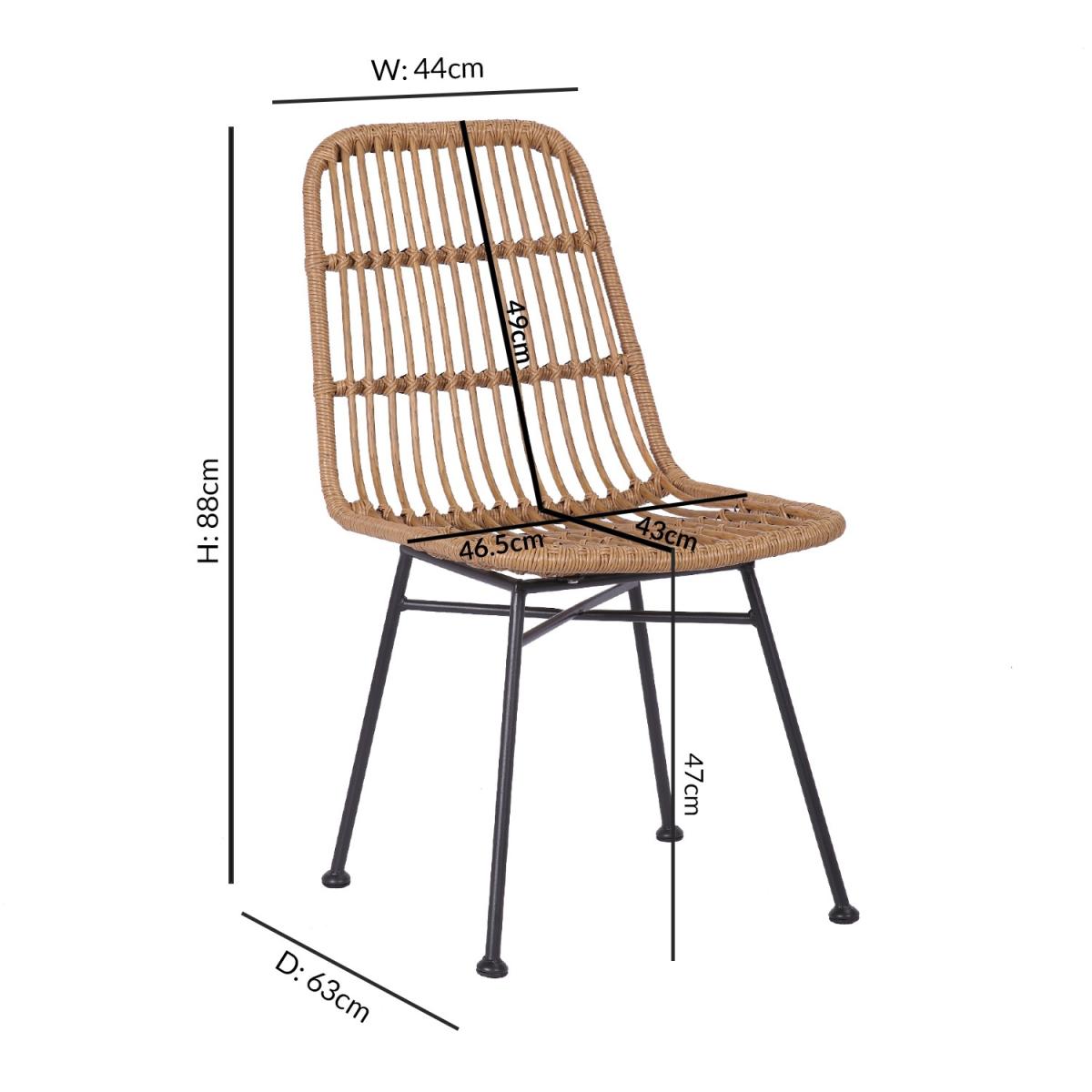 Extendable Oak Dining Table With 6 Rattan Dining Chairs - Jarel – image 3