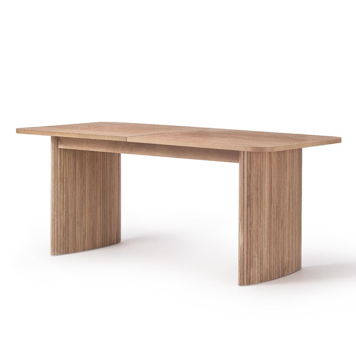 Extendable Oak Dining Table With 6 Rattan Dining Chairs - Jarel – image 4
