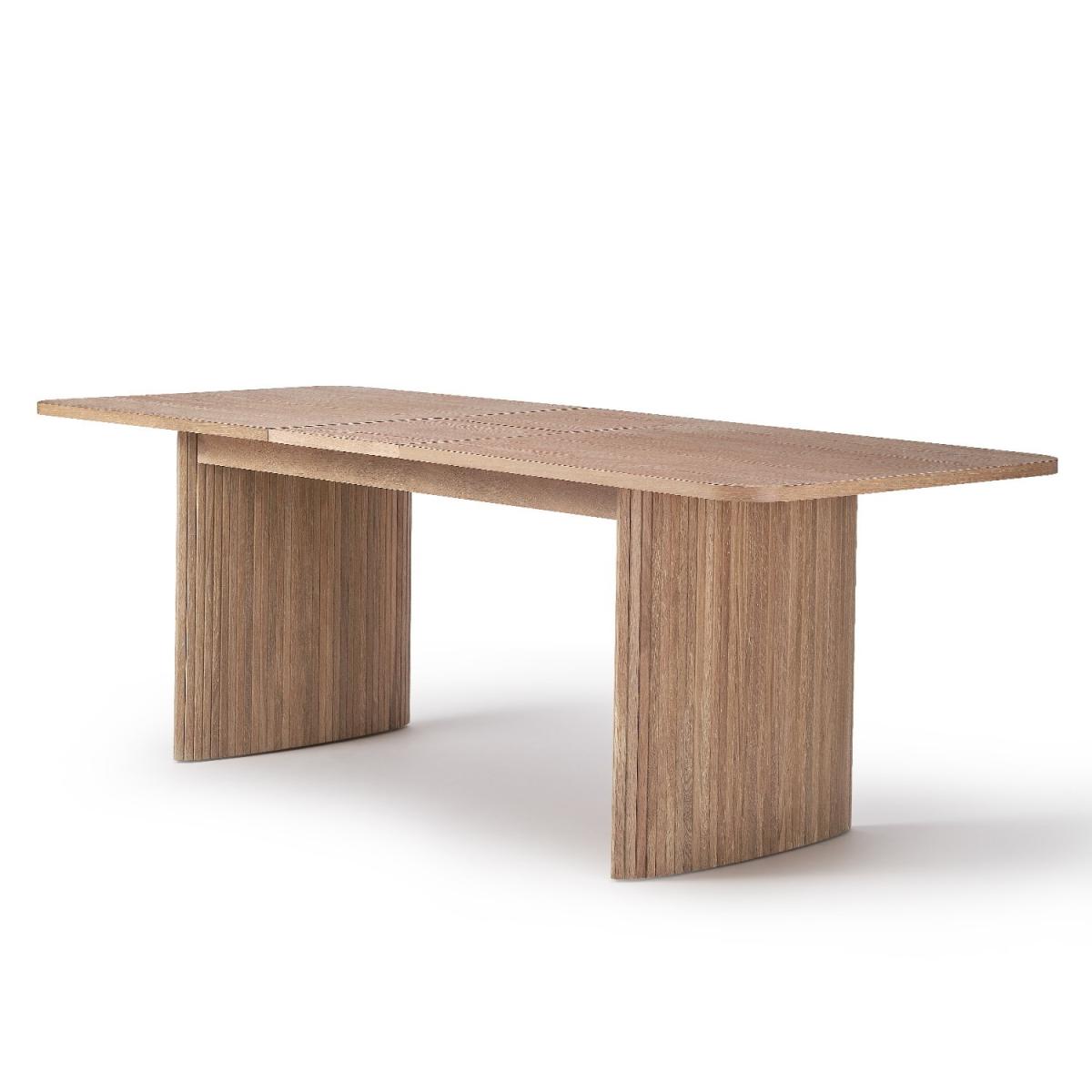 Extendable Oak Dining Table With 6 Rattan Dining Chairs - Jarel – image 5