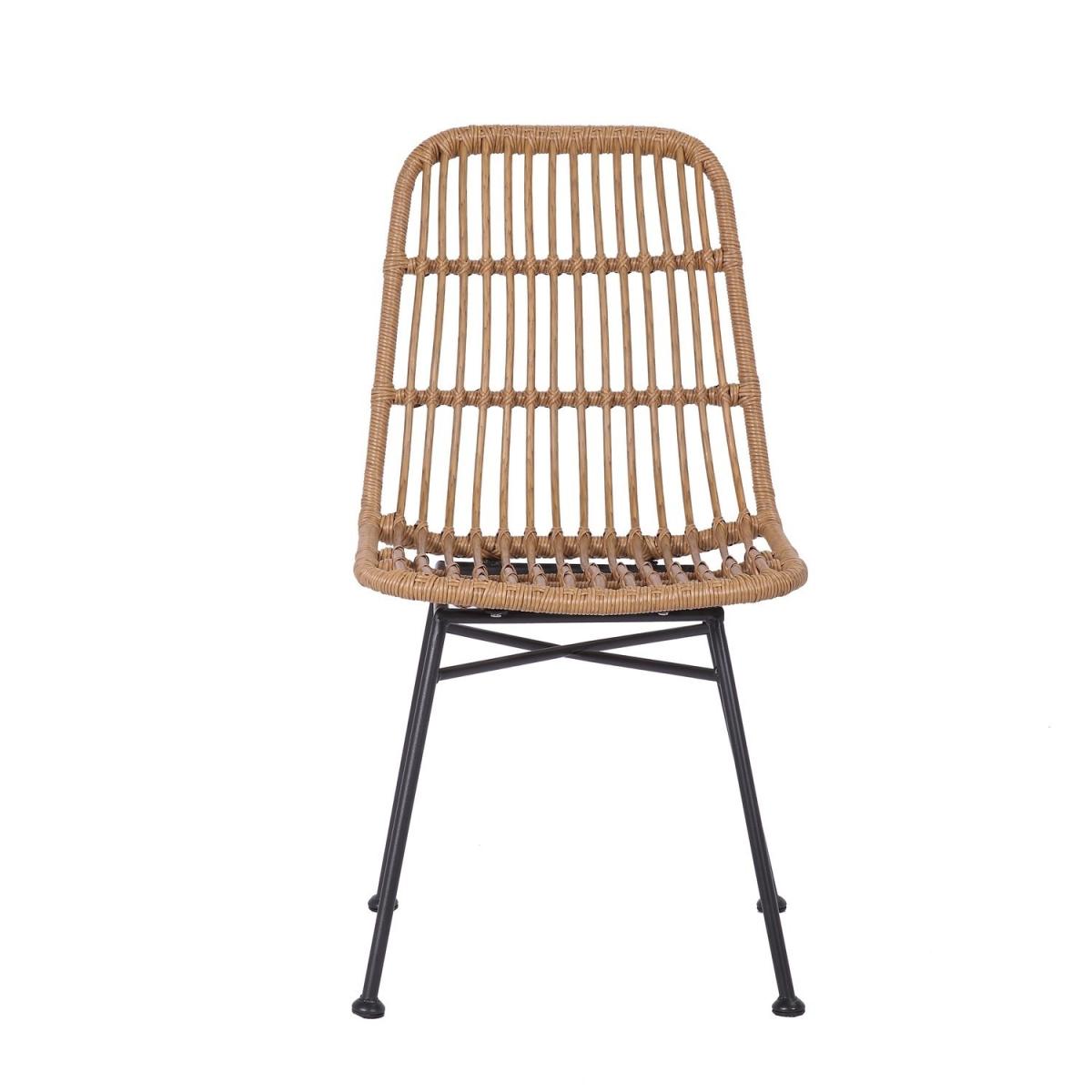 Extendable Oak Dining Table With 6 Rattan Dining Chairs - Jarel – image 6