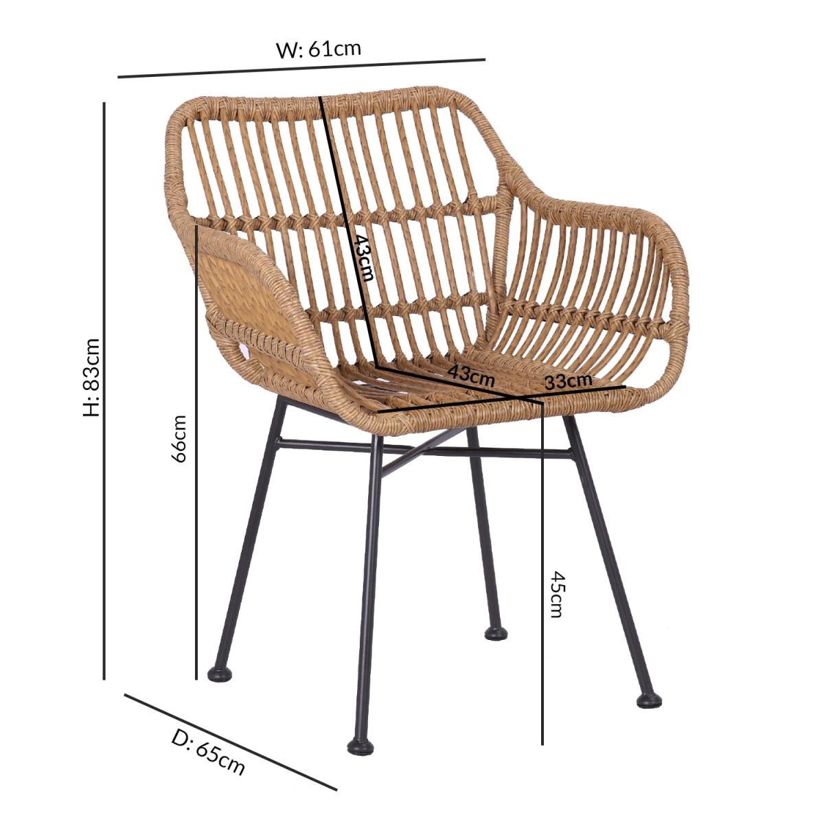 Herringbone Mango Wood Dining Table with 2 Matching Dining Benches and 2 Rattan Effect Dining Chairs - Arno – image 3