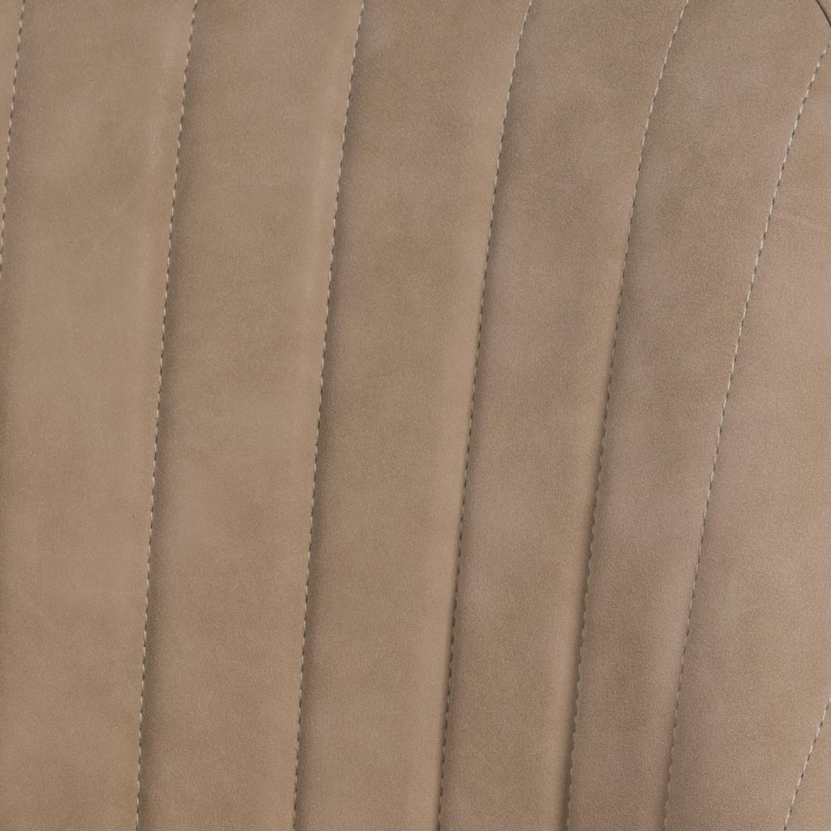 Black Extendable Dining Table Set with 6 Beige Faux Leather Swivel Dining Chairs - Seats 6 - Carson – image 13