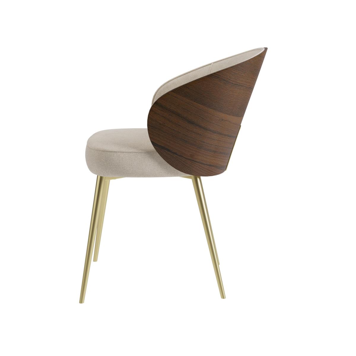 Walnut Curved Leg Dining Set with 4 Beige Upholstered Chairs - Seats 4 - Leona – image 11