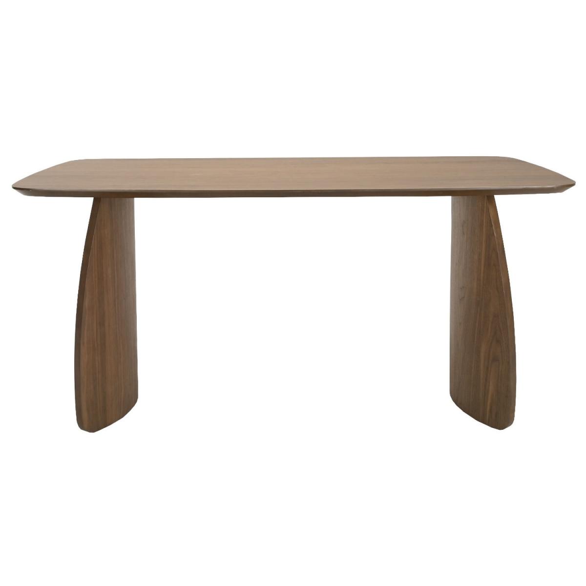 Walnut Curved Leg Dining Set with 4 Beige Upholstered Chairs - Seats 4 - Leona – image 5