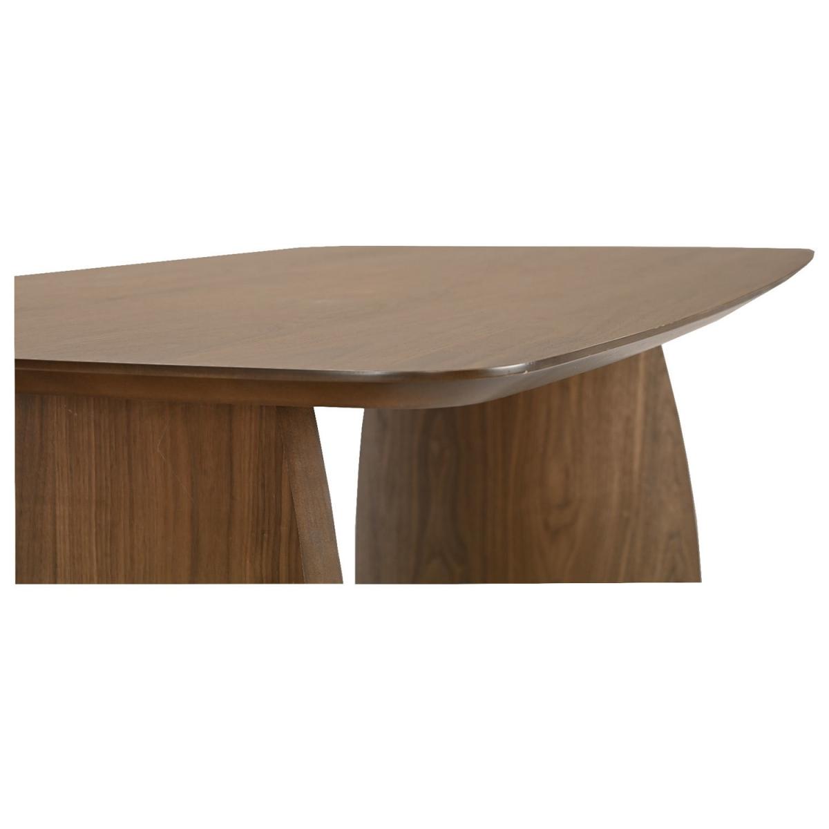 Walnut Curved Leg Dining Set with 4 Beige Upholstered Chairs - Seats 4 - Leona – image 6