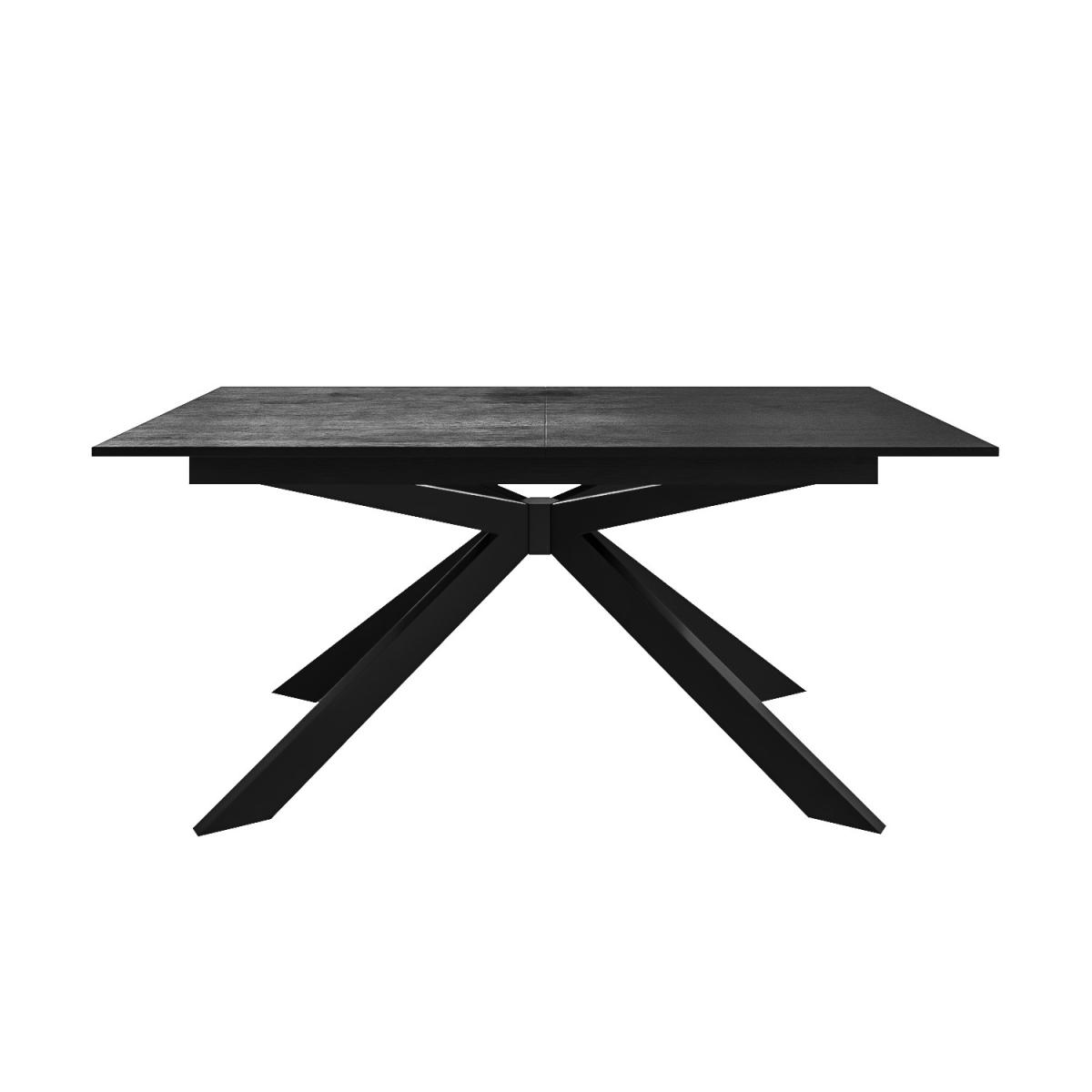 Extendable Black Dining Table With 4 Tan Faux Leather Dining Chairs - Carson – image 6