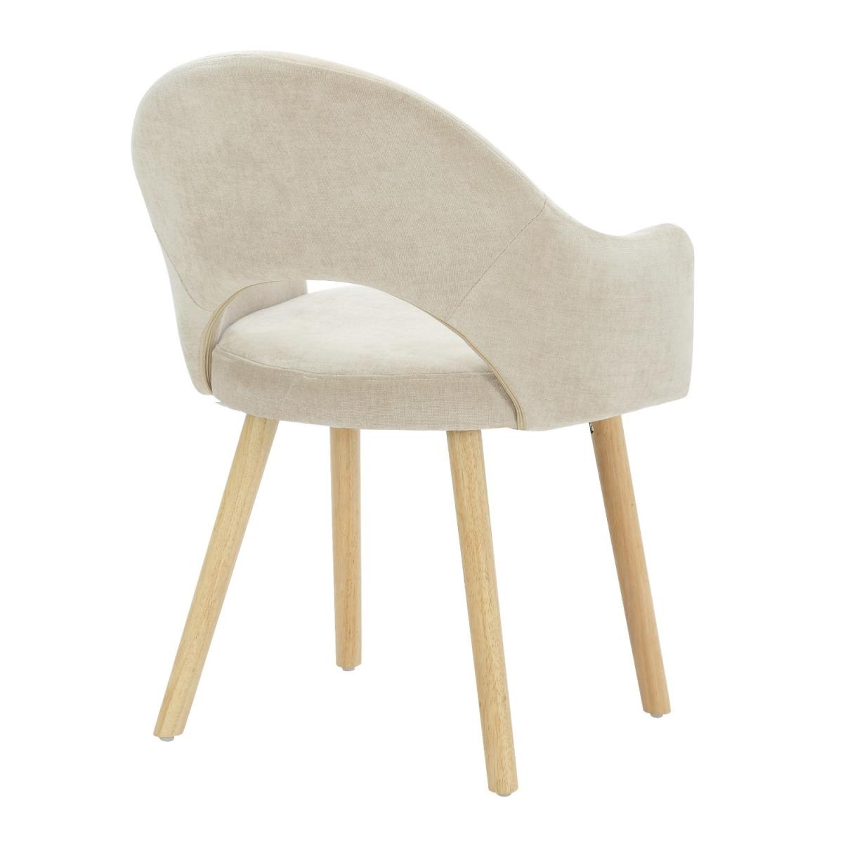 Flip Top Cream and Oak Dining Table with 2 Beige Fabric Dining Chairs - New Town – image 4