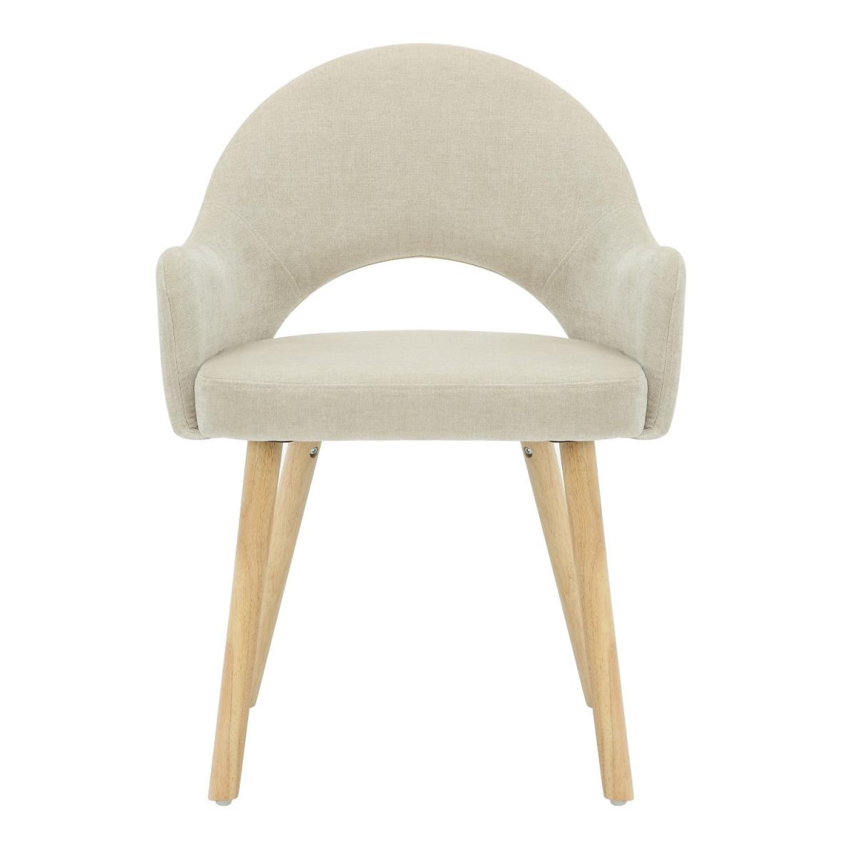 Flip Top Cream and Oak Dining Table with 2 Beige Fabric Dining Chairs - New Town – image 8