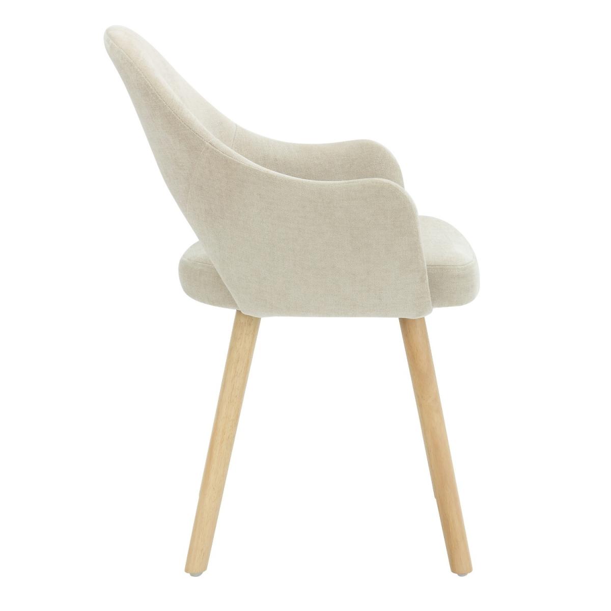 Flip Top Cream and Oak Dining Table with 2 Beige Fabric Dining Chairs - New Town – image 9