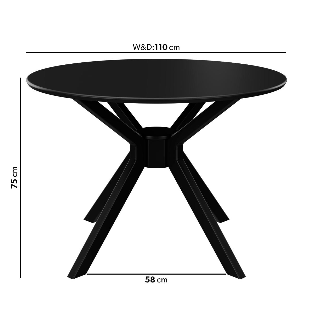 Small Round Black Dining Table with 4 Cream Boucle Dining Chairs - Karie – image 2