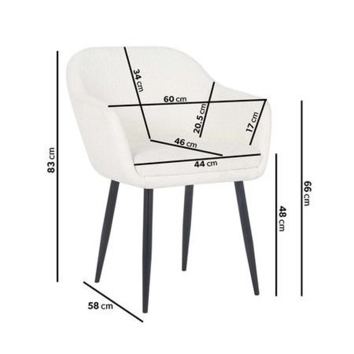 Small Round Black Dining Table with 4 Cream Boucle Dining Chairs - Karie – image 3