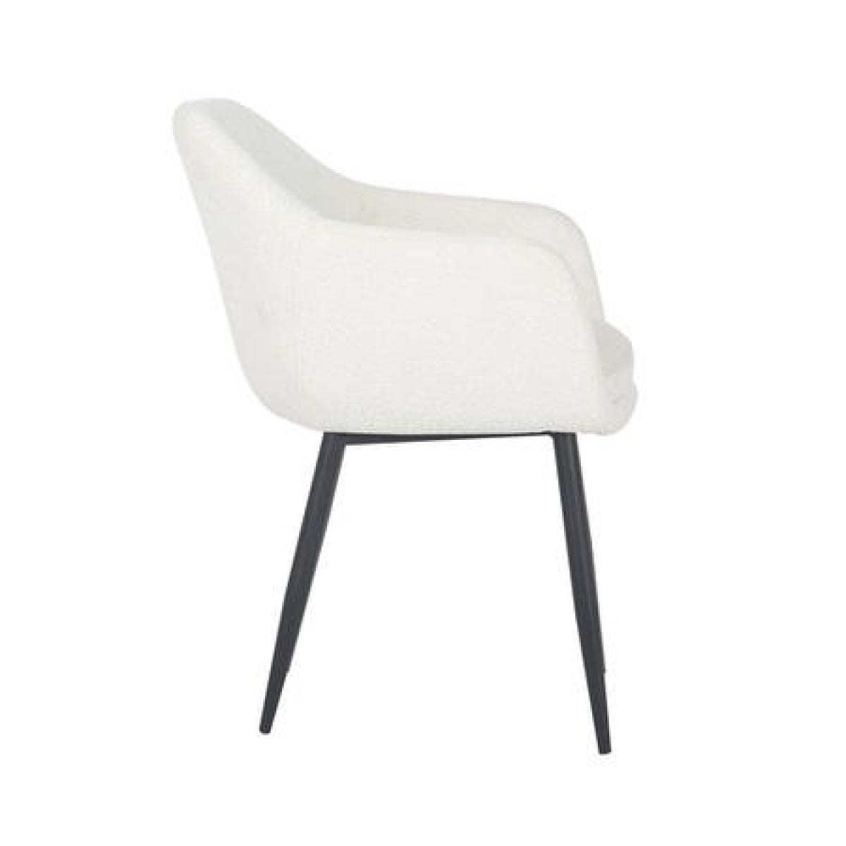 Small Round Black Dining Table with 4 Cream Boucle Dining Chairs - Karie – image 6