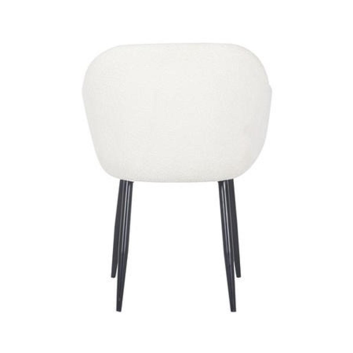 Small Round Black Dining Table with 4 Cream Boucle Dining Chairs - Karie – image 7