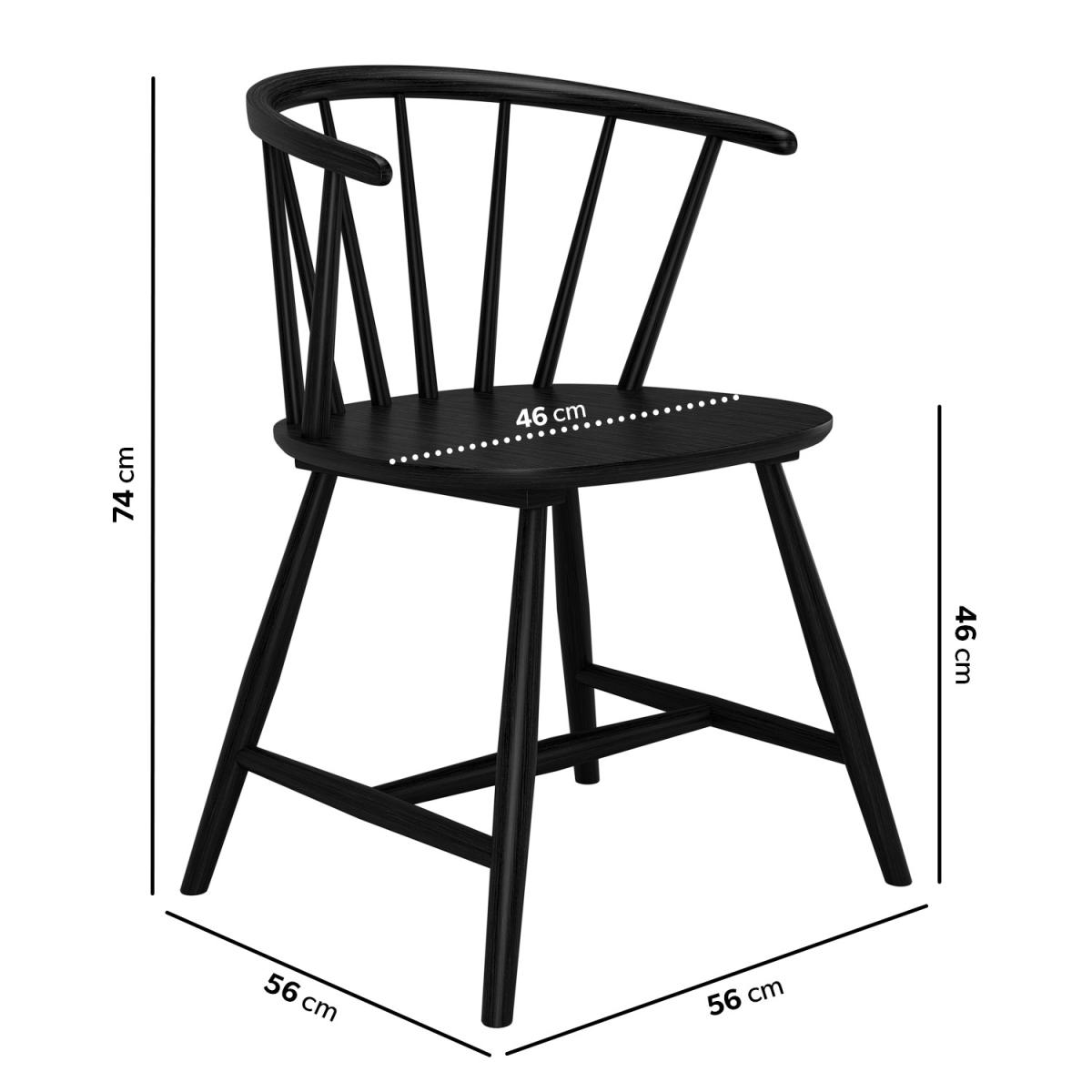 Black Wooden Extendable Dining Table with 4 Spindle Dining Chairs & 2 Curved Back Spindle Dining Chairs - Olsen – image 4