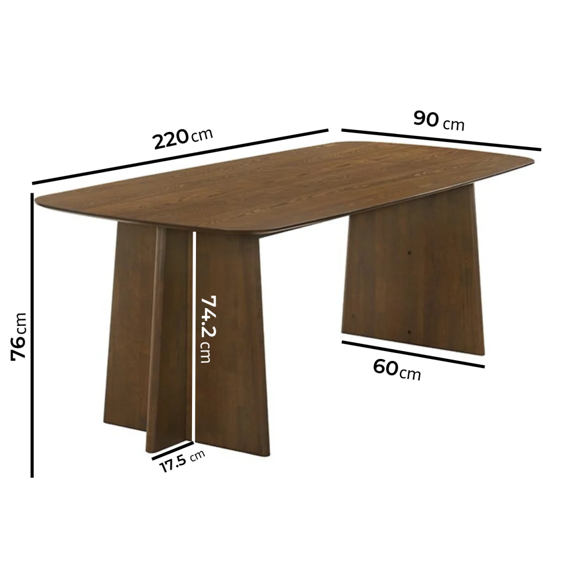 Walnut Dining Table Set with 6 Beige Upholstered Curved Dining Chairs - Seats 6 - Noor – image 3