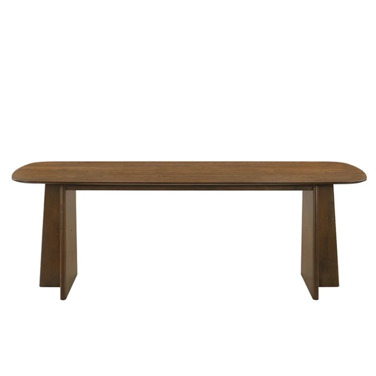 Walnut Dining Table Set with 6 Beige Upholstered Curved Dining Chairs - Seats 6 - Noor – image 5