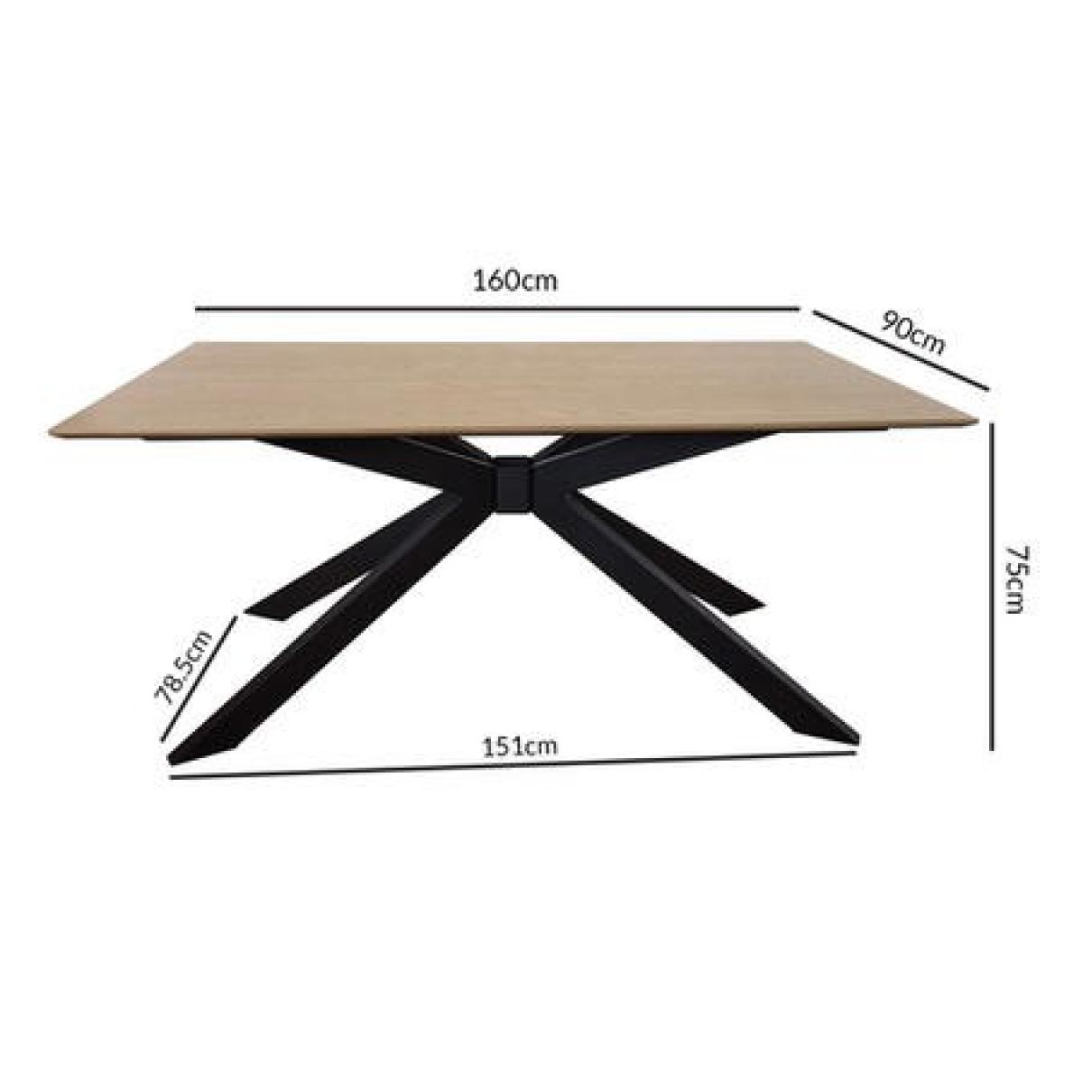 Industrial Oak Dining Table with 6 Orange Velvet Dining Chairs - Carson – image 5