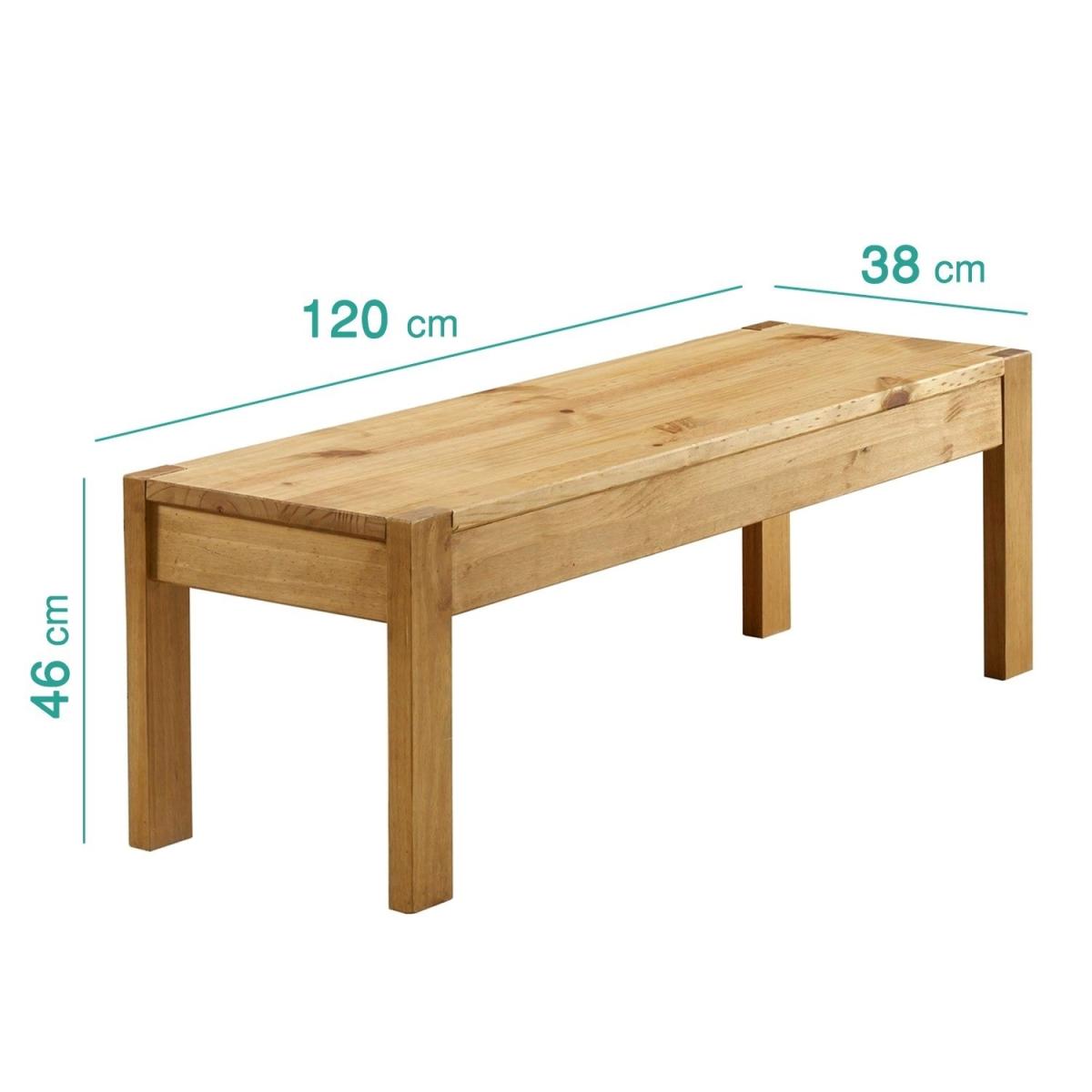 Solid Pine Rectangle Dining Table with 2 Dining Benches - Emerson – image 4