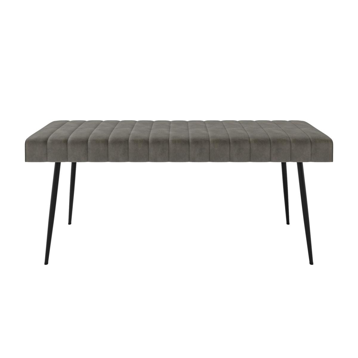 Large Black Oak Extendable Dining Table with 4 Dove Grey Faux Leather Dining Chairs & 1 Dining Bench - Seats 6 - Carson – image 11