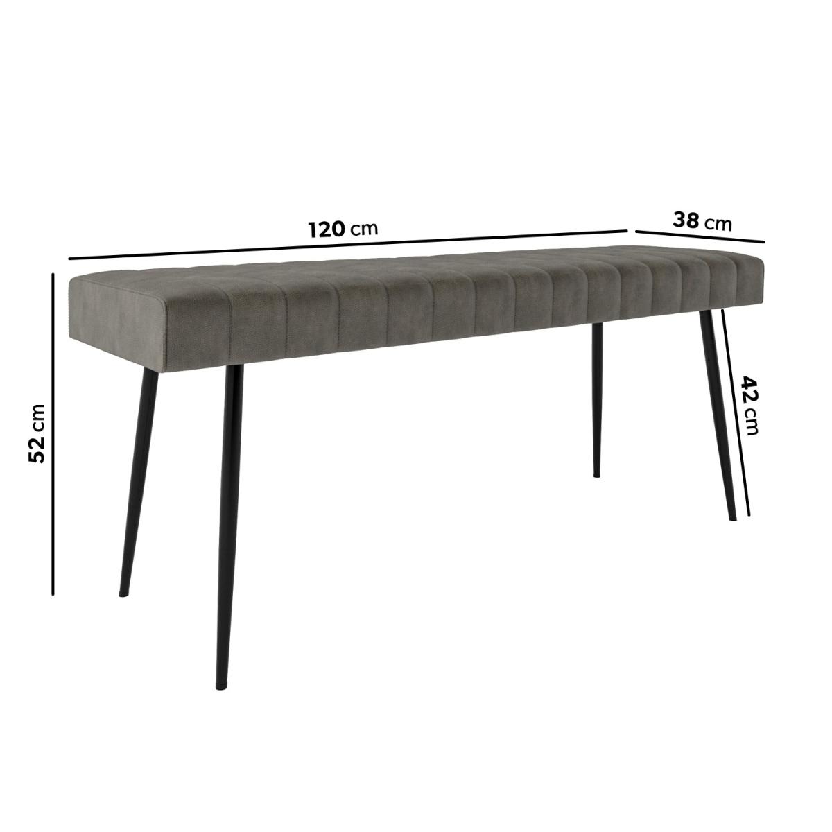 Large Black Oak Extendable Dining Table with 4 Dove Grey Faux Leather Dining Chairs & 1 Dining Bench - Seats 6 - Carson – image 12
