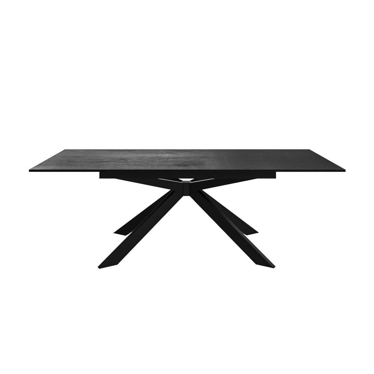 Large Black Oak Extendable Dining Table with 4 Dove Grey Faux Leather Dining Chairs & 1 Dining Bench - Seats 6 - Carson – image 6