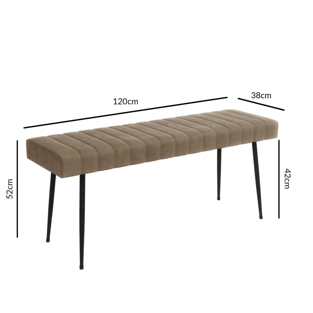 Industrial Oak Dining Table with Mink Faux Leather Dining Chair and Bench Carson – image 3