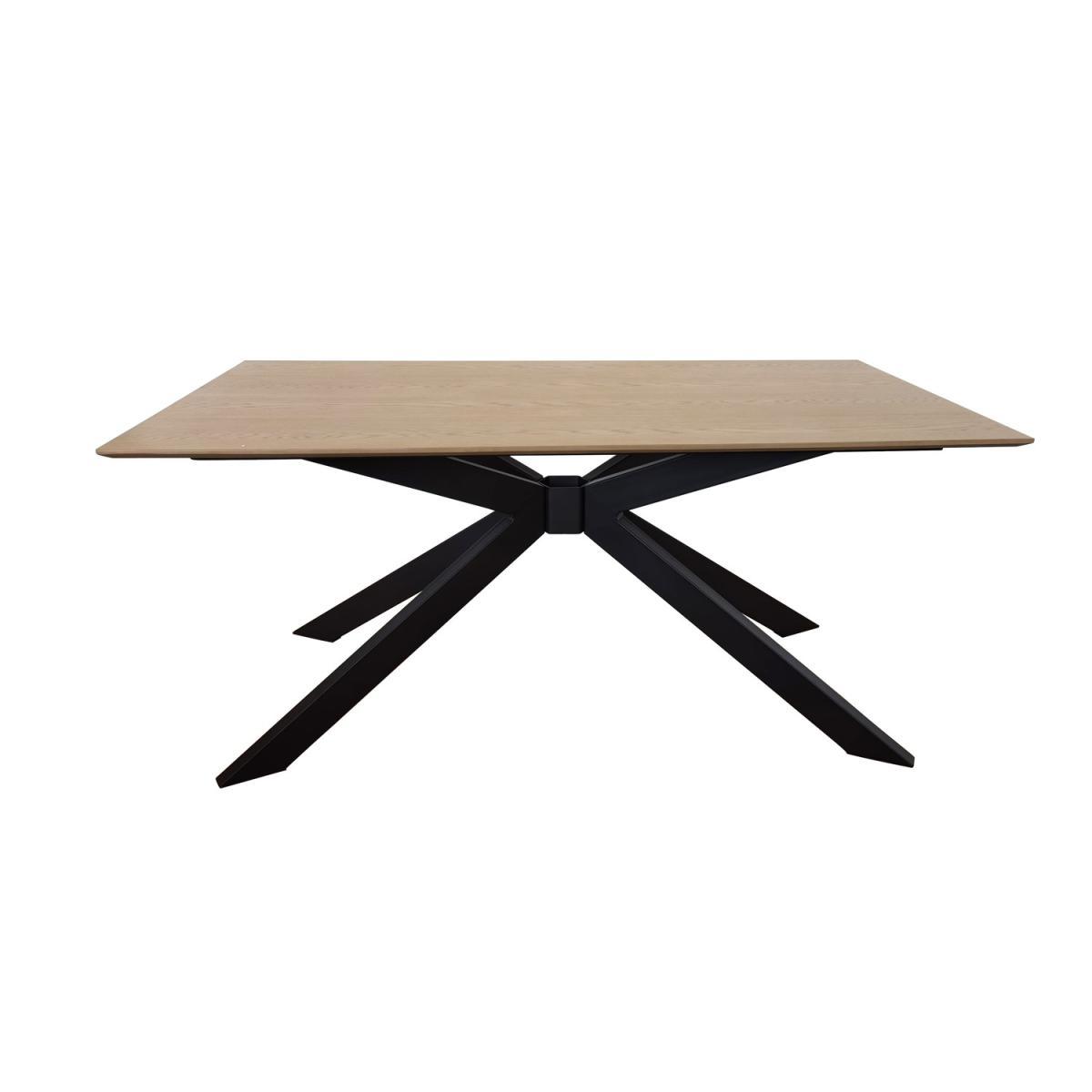 Industrial Oak Dining Table with Mink Faux Leather Dining Chair and Bench Carson – image 7