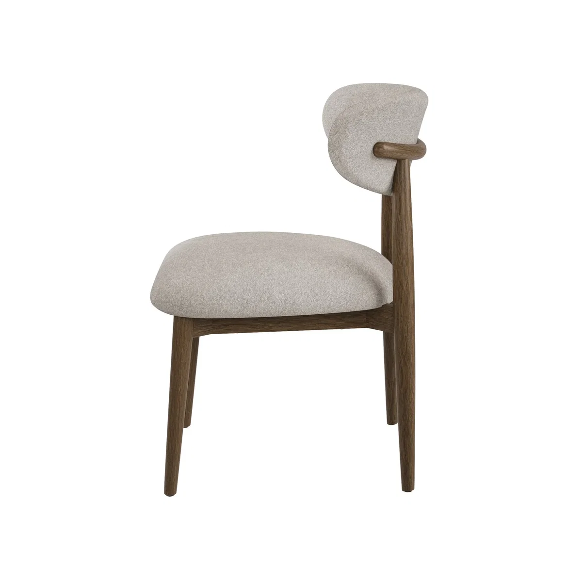 Walnut Dining Table Set with 4 Beige Upholstered Dining Chairs - Seats 4 - Noor – image 11
