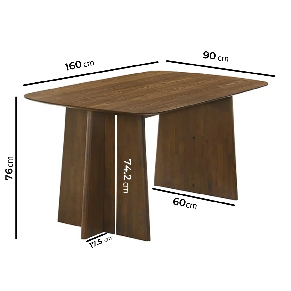 Walnut Dining Table Set with 4 Beige Upholstered Dining Chairs - Seats 4 - Noor – image 3