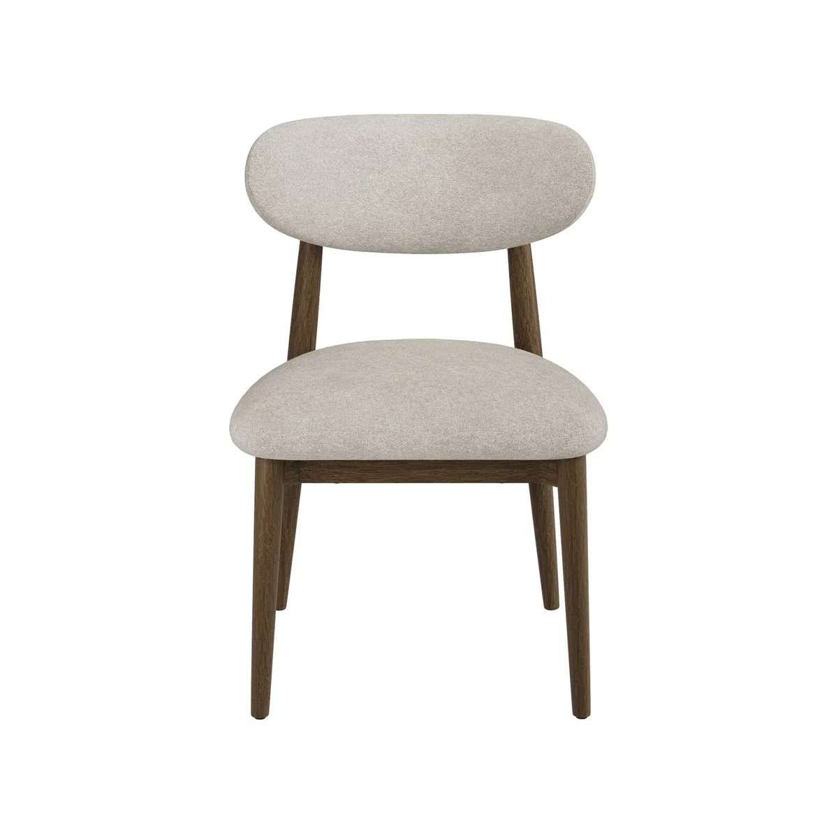 Walnut Dining Table Set with 4 Beige Upholstered Dining Chairs - Seats 4 - Noor – image 8