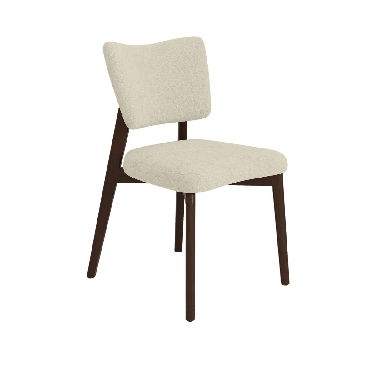 Dark Wood Folding Dining Table Set with 2 Beige Fabric Curved Back Dining Chairs - Nell – image 11