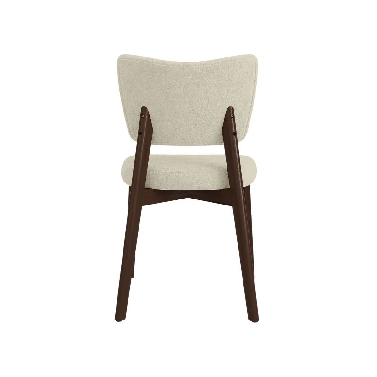 Dark Wood Folding Dining Table Set with 2 Beige Fabric Curved Back Dining Chairs - Nell – image 12