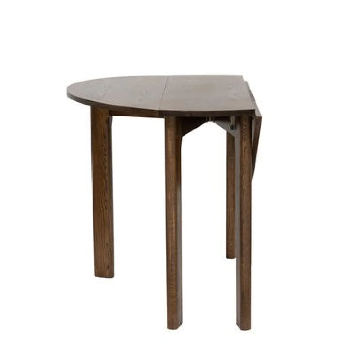 Dark Wood Folding Dining Table Set with 2 Beige Fabric Curved Back Dining Chairs - Nell – image 3