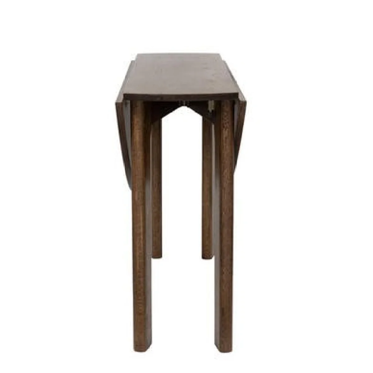 Dark Wood Folding Dining Table Set with 2 Beige Fabric Curved Back Dining Chairs - Nell – image 4